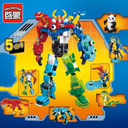 Enlighten 1403 Qman 1403 non  ĐỘNG VẬT BIẾN HÌNH CÓ THỂ KẾT HỢP THÀNH NGƯỜI MÁY KHỔNG LỒ bộ đồ chơi xếp lắp ráp ghép mô hình Transformers VARIANT SERIES SPACE WAR Robot Đại Chiến Người Máy Biến Hình 809 khối