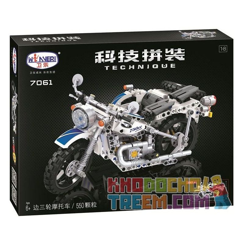 Winner 7061 non  XE MÁY 3 BÁNH tỷ lệ 1:8 bộ đồ chơi xếp lắp ráp ghép mô hình  THE THREE-WHEELED MOTORCYCLE Kỹ Thuật Công Nghệ Cao Mô Hình Phương Tiện 550 khối
