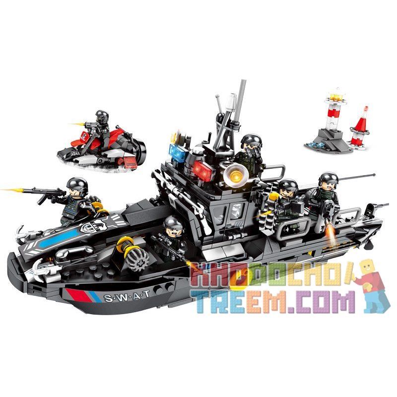 SEMBO 102447 non  THUYỀN CAO TỐC PHẢN ỨNG NHANH bộ đồ chơi xếp lắp ráp ghép mô hình Swat Special Force Đặc Nhiệm 768 khối