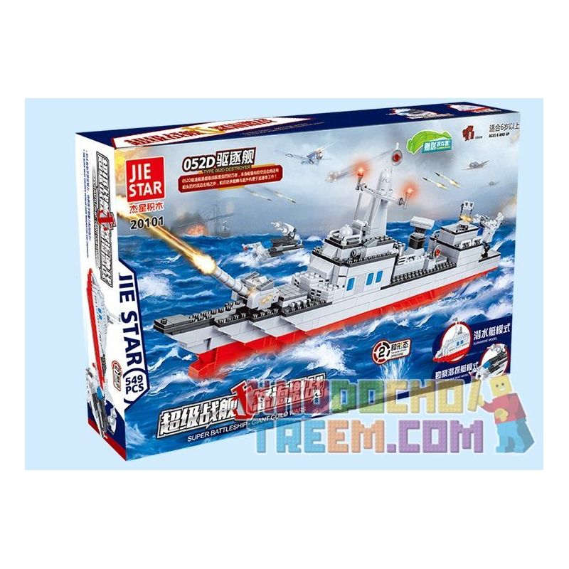 JIE STAR 20101 Xếp hình kiểu  MILITARY ARMY Type052D Destroyer Tàu Khu Trục 052D 549 khối