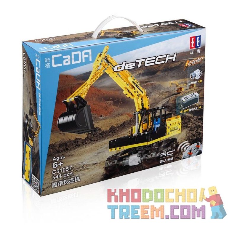 DOUBLEE CADA C51057 51057 non  MÁY XÚC ĐẤT bộ đồ chơi xếp lắp ráp ghép mô hình  DERECH Kỹ Thuật Công Nghệ Cao Mô Hình Phương Tiện 544 khối