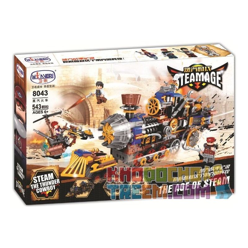 Winner 8043 non  TẤN CÔNG TÀU HƠI NƯỚC bộ đồ chơi xếp lắp ráp ghép mô hình The Age Of Steam STEAMAGE THE TRAIN Thời Đại Hơi Nước 543 khối