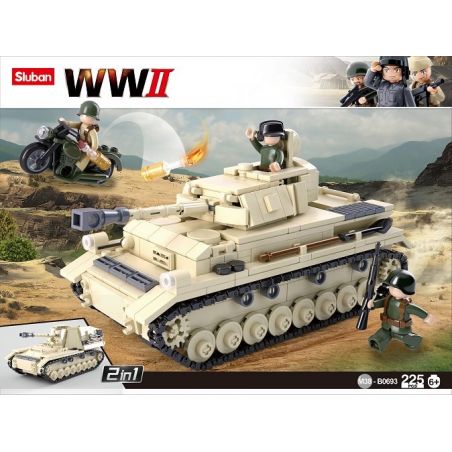 SLUBAN M38-B0693 B0693 0693 M38B0693 38-B0693 non  XE TĂNG TRONG THẾ CHIẾN THỨ 2 bộ đồ chơi xếp lắp ráp ghép mô hình World War Ii PANZER IV Chiến Tranh Thế Giới Thứ 2 543 khối
