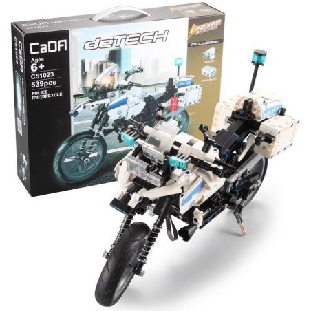 DOUBLEE CADA C51023 51023 non  XE MÁY CẢNH SÁT bộ đồ chơi xếp lắp ráp ghép mô hình  POLICE MOTORCYCLE Kỹ Thuật Công Nghệ Cao Mô Hình Phương Tiện 539 khối