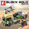 SEMBO 11713 non  CUỘC CHIẾN TRÊN XE CHỞ DẦU bộ đồ chơi xếp lắp ráp ghép mô hình Black Gold Cuộc Chiến Vàng Đen 539 khối