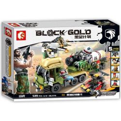 SEMBO 11713 non  CUỘC CHIẾN TRÊN XE CHỞ DẦU bộ đồ chơi xếp lắp ráp ghép mô hình Black Gold Cuộc Chiến Vàng Đen 539 khối