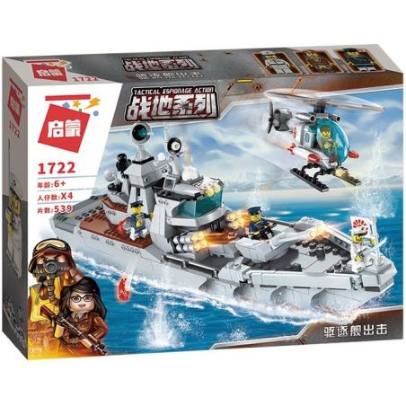 Enlighten 1722 Qman 1722 non  TÀU CHIẾN TRONG GAME BATTLEFIELD bộ đồ chơi xếp lắp ráp ghép mô hình Tactical Espionage Action Chiến Thuật Quân Sự 539 khối