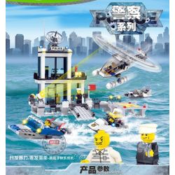 Kazi KY6726 6726 non  CĂN CỨ TRÊN BIỂN CỦA CẢNH SÁT bộ đồ chơi xếp lắp ráp ghép mô hình City POLICE Thành Phố 536 khối