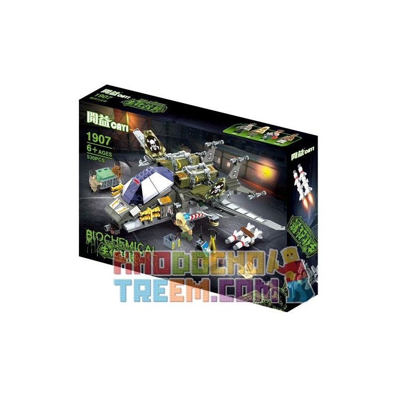 CAYI 1907 non  TRỰC THĂNG TẤN CÔNG bộ đồ chơi xếp lắp ráp ghép mô hình City ATTACK HELICOPTER Thành Phố 530 khối