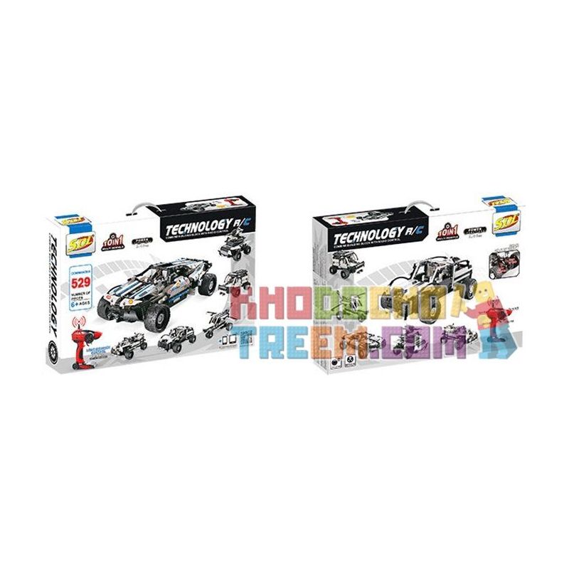 SDL 2017A-9 20179 Xếp hình kiểu   10 In 1 Multi Models Remote Control Commander Racing Car Xe đua 10 Hình Dạng 528 khối điều khiển từ xa