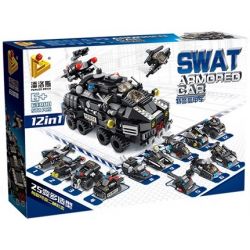 PanlosBrick 633010 Panlos Brick 633010 non  XE BỌC THÉP SWAT 12 TRONG bộ đồ chơi xếp lắp ráp ghép mô hình Swat Special Force SWAT ARMORED CAR Đặc Nhiệm 527 khối