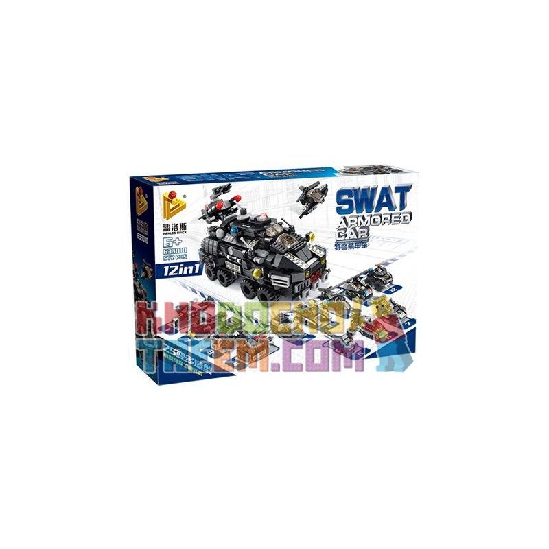 PanlosBrick 633010 Panlos Brick 633010 non  XE BỌC THÉP SWAT 12 TRONG bộ đồ chơi xếp lắp ráp ghép mô hình Swat Special Force SWAT ARMORED CAR Đặc Nhiệm 527 khối