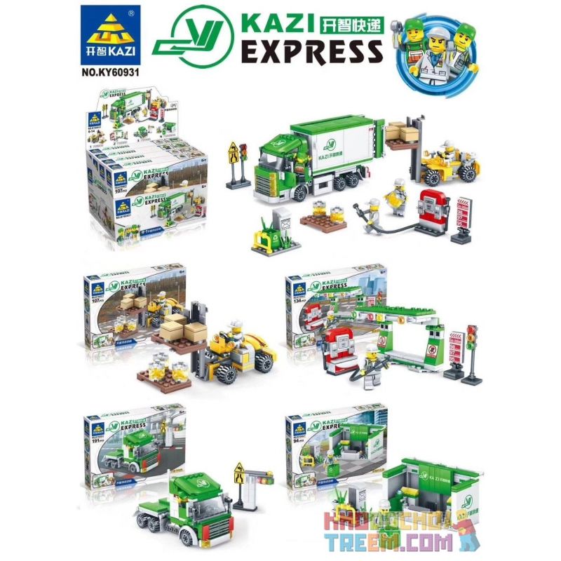 Kazi KY60931 60931 non  HÃNG CHUYỂN PHÁT KAZI bộ đồ chơi xếp lắp ráp ghép mô hình City KAZI EXPRESS Thành Phố 526 khối