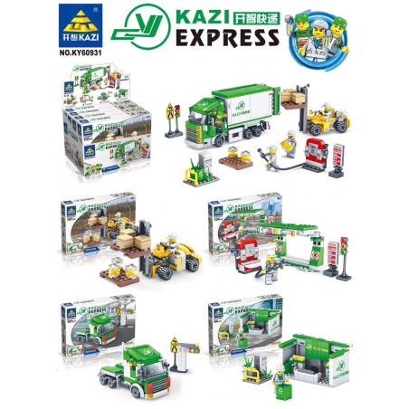Kazi KY60931 60931 non  HÃNG CHUYỂN PHÁT KAZI bộ đồ chơi xếp lắp ráp ghép mô hình City KAZI EXPRESS Thành Phố 526 khối