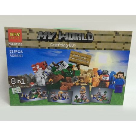 JIE STAR 81116 Xếp hình kiểu  MINECRAFT Crafting Box Hộp Chế Tạo 521 khối