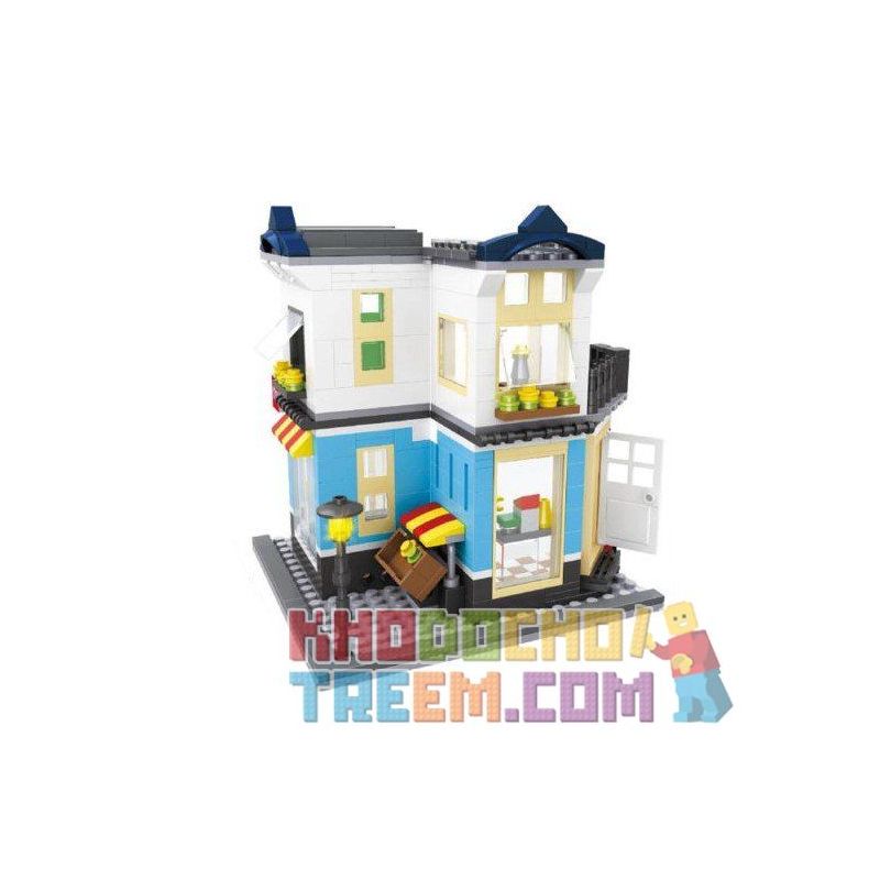 HSANHE 6703 Xếp hình kiểu  MODULAR BUILDINGS Fruit Store Cửa Hàng Hoa Quả 458 khối