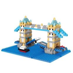 WISE HAWK 2328 Xếp hình kiểu Nanoblock ARCHITECTURE London Tower Bridge Cầu Tháp Luân Đôn 462 khối