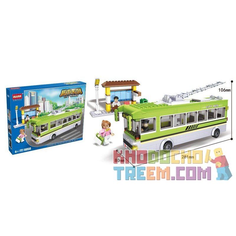 HSANHE 6856 Xếp hình kiểu  CITY School Bus Xe Bus Trường Học 464 khối