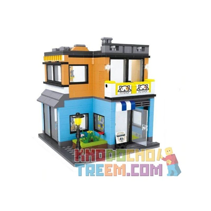 HSANHE 6700 Xếp hình kiểu  MODULAR BUILDINGS Pet Shop Cửa Hàng Thú Cưng 466 khối