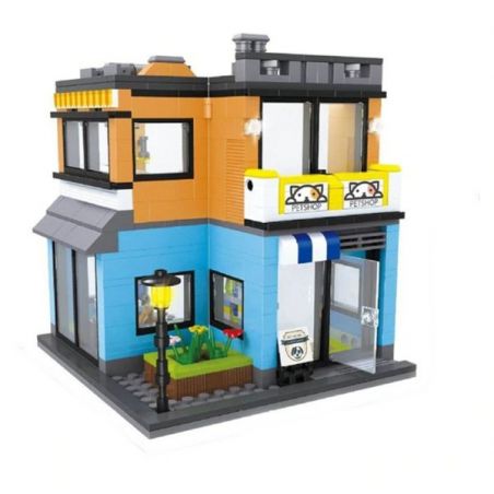 HSANHE 6700 Xếp hình kiểu  MODULAR BUILDINGS Pet Shop Cửa Hàng Thú Cưng 466 khối