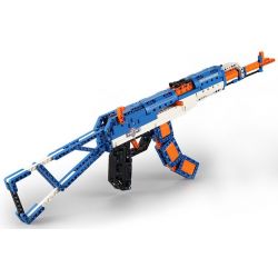 DOUBLEE CADA C81001 81001 non  SÚNG TRƯỜNG TỰ ĐỘNG KALASHNIKOV bộ đồ chơi xếp lắp ráp ghép mô hình  BLOCK GUN AK-47 ASSAULT RIFLE Kỹ Thuật Công Nghệ Cao Mô Hình Phương Tiện 498 khối