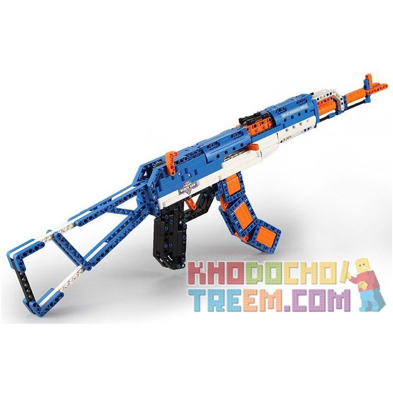 DOUBLEE CADA C81001 81001 non  SÚNG TRƯỜNG TỰ ĐỘNG KALASHNIKOV bộ đồ chơi xếp lắp ráp ghép mô hình  BLOCK GUN AK-47 ASSAULT RIFLE Kỹ Thuật Công Nghệ Cao Mô Hình Phương Tiện 498 khối