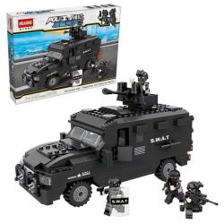 HSANHE 6509 Xếp hình kiểu  MILITARY ARMY SWAT Special Vehicle Xe đặc Chủng SWAT 423 khối
