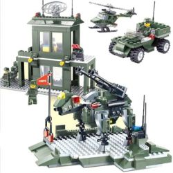 JIE STAR 23020 Xếp hình kiểu  MILITARY ARMY Helicopter, Army Jeep, Helicopter Trực Thăng, Xe Jeep, Căn Cứ Quân Sự 3 Trong 1 425 khối