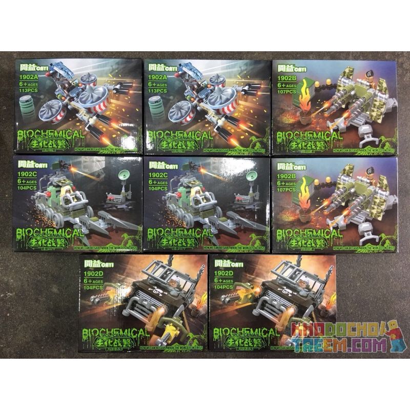 CAYI 1902A 1902B 1902C 1902D non  SIÊU XE QUÁI VẬT bộ đồ chơi xếp lắp ráp ghép mô hình Biochemical Policeman Cảnh Sát Chống Vũ Khí Hóa Học 428 khối