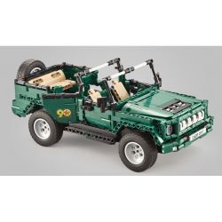 DOUBLEE CADA C51015 51015 non  XE MUI TRẦN XANH bộ đồ chơi xếp lắp ráp ghép mô hình  北京 BJ80 Kỹ Thuật Công Nghệ Cao Mô Hình Phương Tiện 561 khối