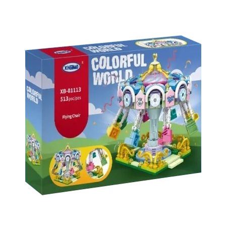 XINGBAO XB-01113 01113 XB01113 non  ĐU QUAY SẮC MÀU bộ đồ chơi xếp lắp ráp ghép mô hình Colorful World COLORFUL WORLD FLYINGCHAIR Thế Giới Sắc Màu 513 khối