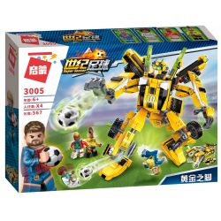 Enlighten 3005 Qman 3005 non  BUMBLEBEE ĐÁ BÓNG bộ đồ chơi xếp lắp ráp ghép mô hình Transformers SUPER SOCCER Robot Đại Chiến Người Máy Biến Hình 557 khối