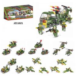 LE DI PIN 11021 Xếp hình kiểu  MILITARY ARMY 6 In 1 Military Combination Tổ Hợp Quân Sự 6 Trong 1 434 khối