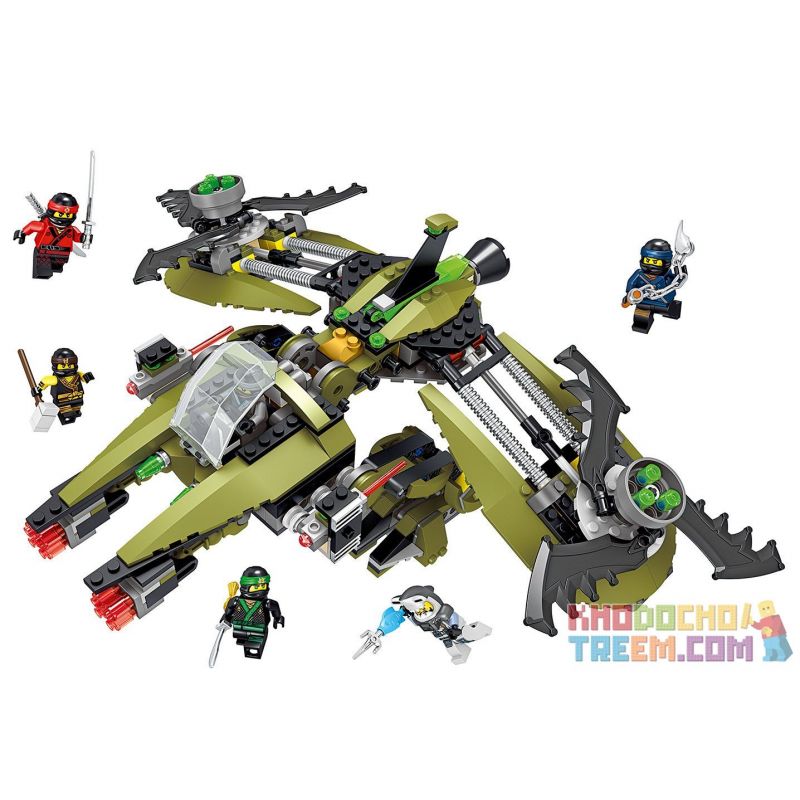 LELE 31094 non  SIÊU MÁY BAY CHIẾN ĐẤU CỦA NINJA bộ đồ chơi xếp lắp ráp ghép mô hình The  Ninjago Movie Ninja Lốc Xoáy 555 khối