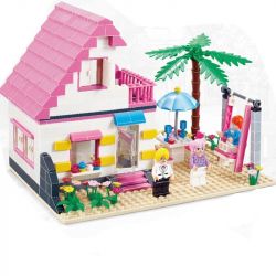 JIE STAR 33002 Xếp hình kiểu   Girls' Holiday On A Beach Chuyến Nghỉ Mát Của Các Cô Gái ở Biệt Thự Bên Bờ Biển 383 khối