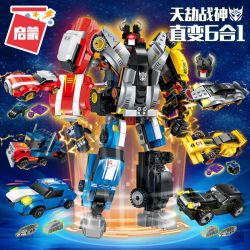 Enlighten 1409 Qman 1409 non  NGƯỜI MÁY BIẾN HÌNH ĐƯỢC KẾT HỢP TỪ 6 CHIẾN XE Ô TÔ bộ đồ chơi xếp lắp ráp ghép mô hình Transformers WARRIOR CALAMITY Robot Đại Chiến Người Máy Biến Hình 518 khối