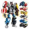 Enlighten 1409 Qman 1409 non  NGƯỜI MÁY BIẾN HÌNH ĐƯỢC KẾT HỢP TỪ 6 CHIẾN XE Ô TÔ bộ đồ chơi xếp lắp ráp ghép mô hình Transformers WARRIOR CALAMITY Robot Đại Chiến Người Máy Biến Hình 518 khối
