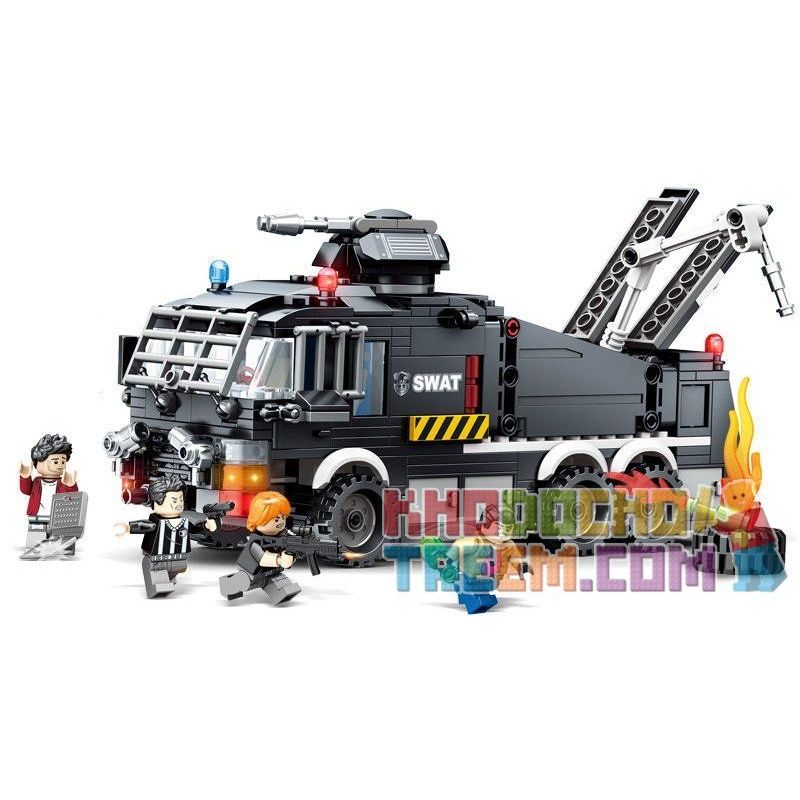 SEMBO 102408 non  ĐỘI ĐẶC NHIỆM BLACK HAWK bộ đồ chơi xếp lắp ráp ghép mô hình Swat Special Force 503 khối