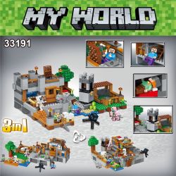 LELE 33191 non  KHU KHAI THÁC bộ đồ chơi xếp lắp ráp ghép mô hình Minecraft MY WORLD Game Xây Dựng 517 khối