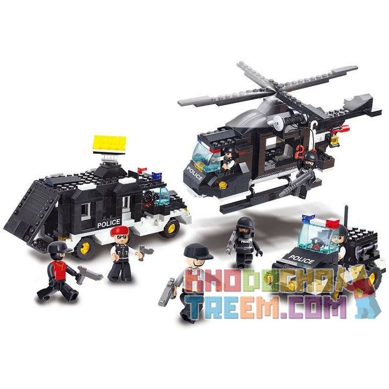 SLUBAN M38-B2100 B2100 2100 M38B2100 38-B2100 non  ĐỘI CẢNH SÁT CHỐNG BOM bộ đồ chơi xếp lắp ráp ghép mô hình Swat Special Force Đặc Nhiệm 499 khối