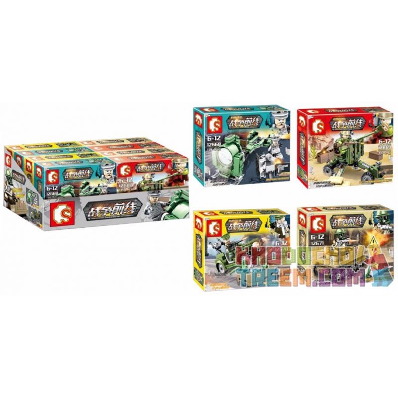 SEMBO WEKKI VIGGI 12668 12669 12670 12671 non  CẢNH XE TĂNG CHIẾN TRANH TIỀN TUYẾN 4 LOẠI bộ đồ chơi xếp lắp ráp ghép mô hình Military Army FRONT OF THE WAR Quân Sự Bộ Đội 517 khối