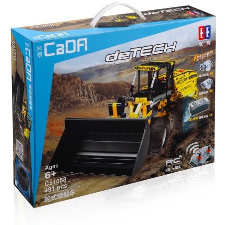 DOUBLEE CADA C51058 51058 non  XE XÚC ĐẤT CÓ ĐIỀU KHIỂN bộ đồ chơi xếp lắp ráp ghép mô hình  DERECH Kỹ Thuật Công Nghệ Cao Mô Hình Phương Tiện 491 khối
