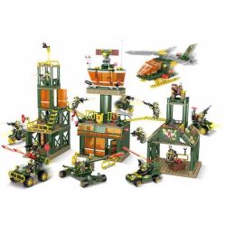 Kazi KY84062 84062 KY84063 84063 KY84064 84064 KY84065 84065 non  CHIẾN TRƯỜNG 4 TRONG 1 bộ đồ chơi xếp lắp ráp ghép mô hình Field Army 1218 khối