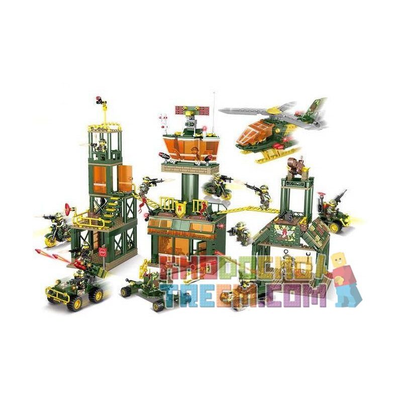 Kazi KY84062 84062 KY84063 84063 KY84064 84064 KY84065 84065 non  CHIẾN TRƯỜNG 4 TRONG 1 bộ đồ chơi xếp lắp ráp ghép mô hình Field Army 1218 khối