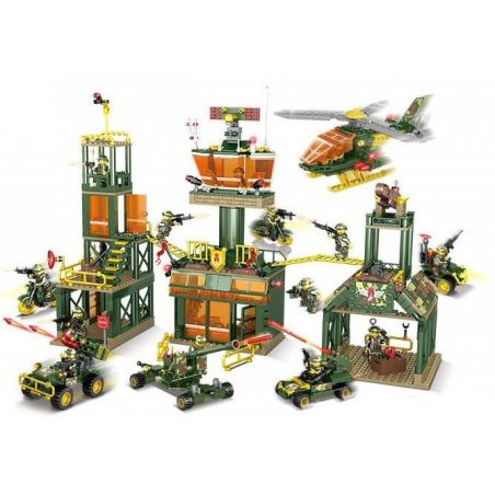 Kazi KY84062 84062 KY84063 84063 KY84064 84064 KY84065 84065 non  CHIẾN TRƯỜNG 4 TRONG 1 bộ đồ chơi xếp lắp ráp ghép mô hình Field Army 1218 khối