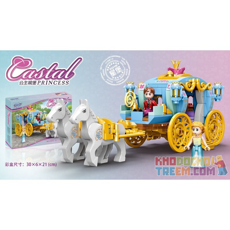 XINGBAO XB-12020 12020 XB12020 non  XE CÔNG CHÚA bộ đồ chơi xếp lắp ráp ghép mô hình Disney Princess CASTAL PEINCESS PRINCESS CARRIAGE 349 khối