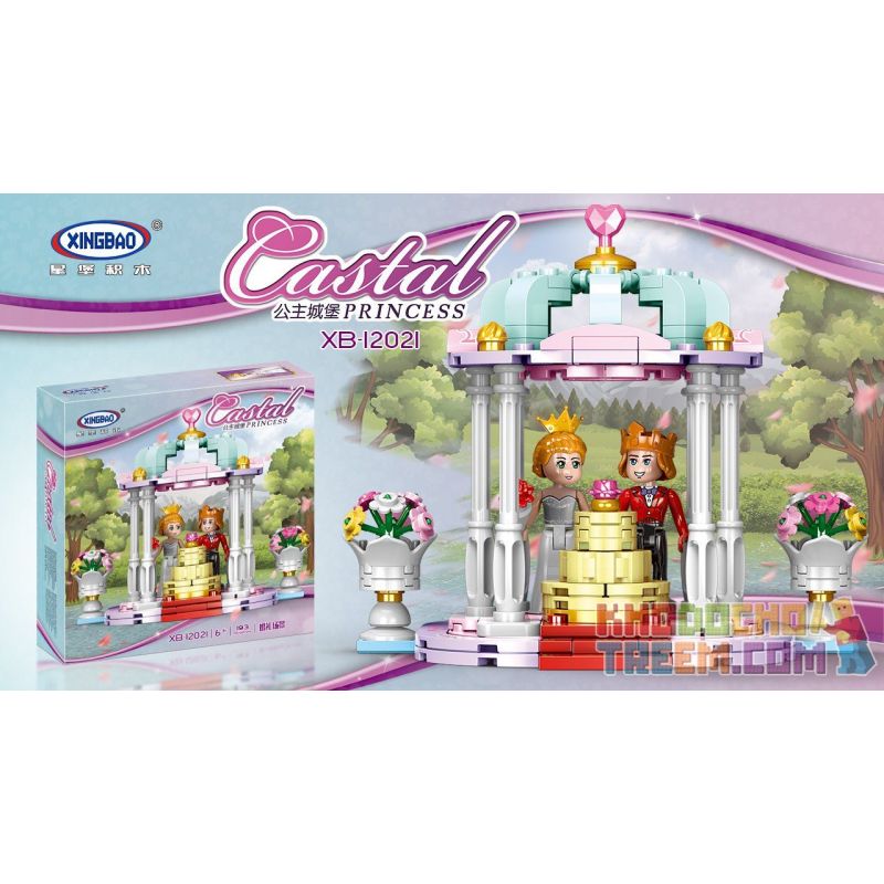 XINGBAO XB-12021 12021 XB12021 non  CẢNH ĐÁM CƯỚI bộ đồ chơi xếp lắp ráp ghép mô hình Disney Princess CASTAL PEINCESS WEDDING SCENE Công Chúa 193 khối
