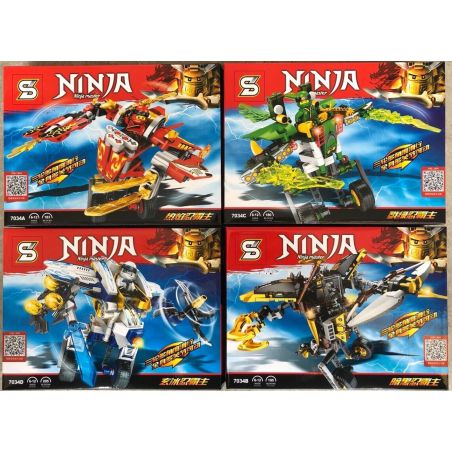 SHENG YUAN SY 7034A 7034B 7034C 7034D SY7034 7034 non  BỘ 4 NGƯỜI MÁY NHỎ CỦA NINJA bộ đồ chơi xếp lắp ráp ghép mô hình The  Ninjago Movie NINJA NINJA MASTER Ninja Lốc Xoáy 763 khối