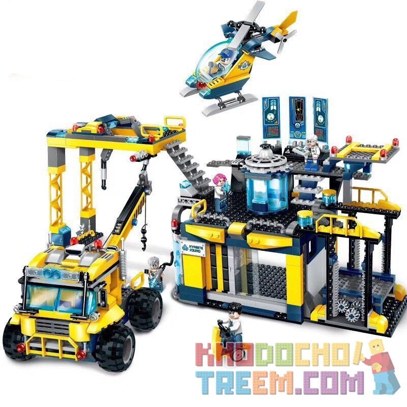 Enlighten 2412 Qman 2412 non  TRẠI KHAI THÁC ĐÁ bộ đồ chơi xếp lắp ráp ghép mô hình Kyanite Squad KYANITE SQUAD ALPHA EXPLORATION BASE Đội Khai Khoáng 753 khối