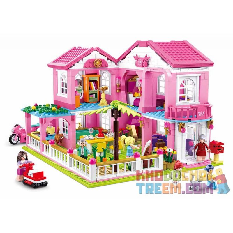 SLUBAN M38-B0721 B0721 0721 M38B0721 38-B0721 non  BIỆT THỰ NGHỈ DƯỠNG bộ đồ chơi xếp lắp ráp ghép mô hình  Các Bạn Gái 896 khối